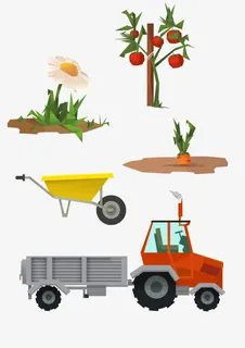 植物手推车矢量图免抠
