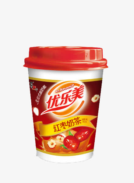 红枣优乐美奶茶免抠