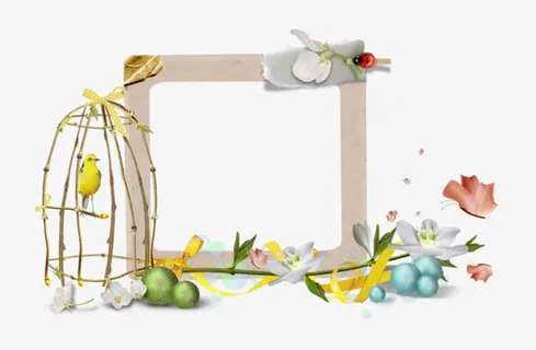 鸟笼装饰边框免抠