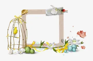 鸟笼装饰边框免抠