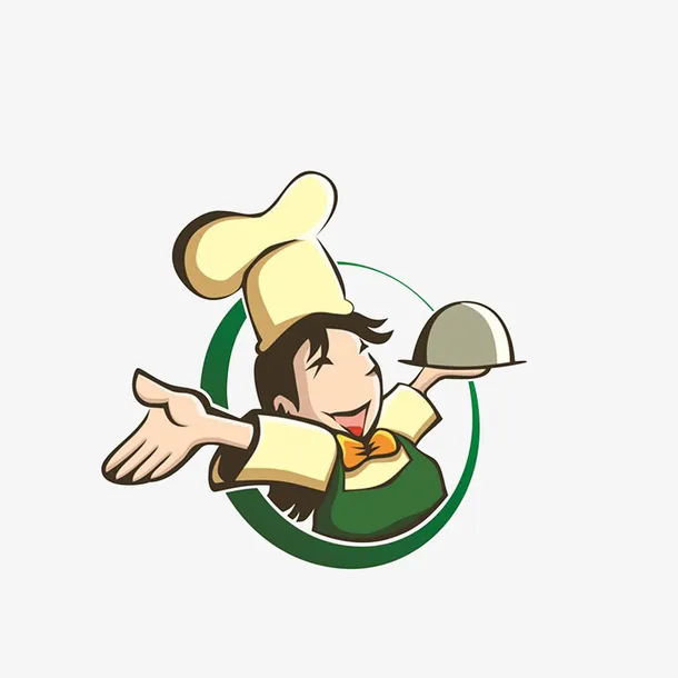 卡通快乐张开双手的厨娘免抠