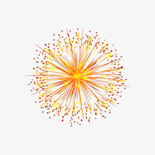 金色烟花装饰元素免抠