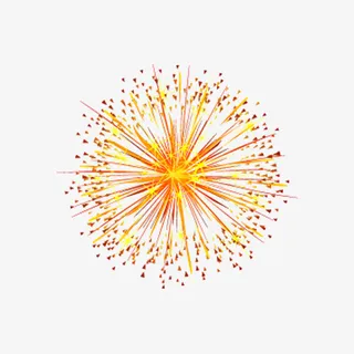 金色烟花装饰元素免抠