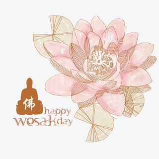 佛家卫塞节宣传图免抠