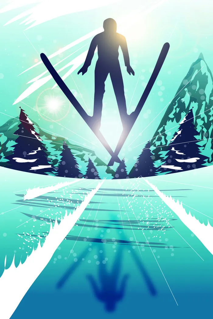 滑雪海报背景素材高清