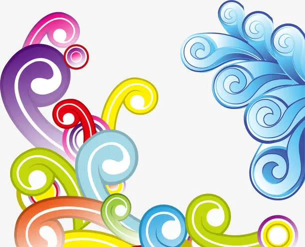 炫彩边框花纹免抠