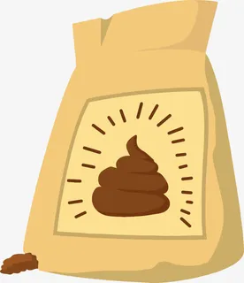 黄色卡通粪便农家肥料包装袋免抠