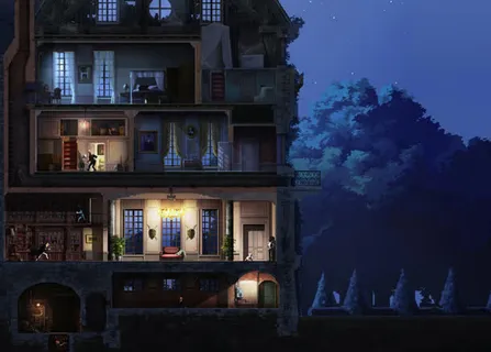 手绘欧式室内宽屏免抠