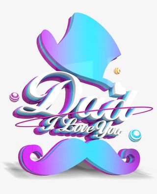 父亲节C4D渲染创意免抠