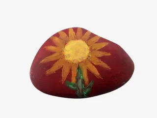 彩绘小花石块免抠