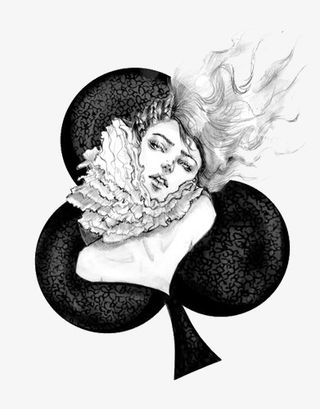 超现实梅花人物图案元素免抠