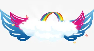 梦想的翅膀装饰物矢量图免抠