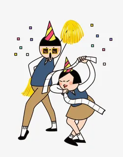 手绘庆祝的孩子免抠图免抠