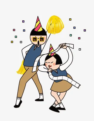 手绘庆祝的孩子免抠图免抠