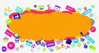 卡通促销标签免抠