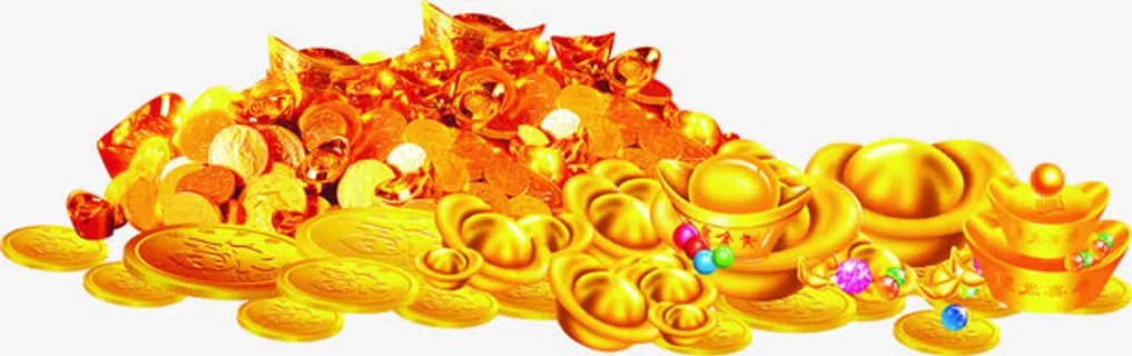 金银珠宝金牛恭贺新春海报免抠