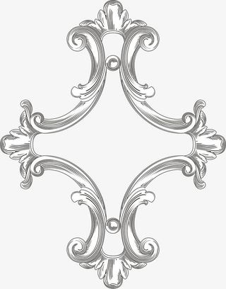 欧式复古花纹边框装饰元素免抠