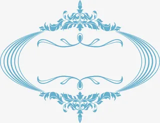 淡蓝色彩灯花纹免抠