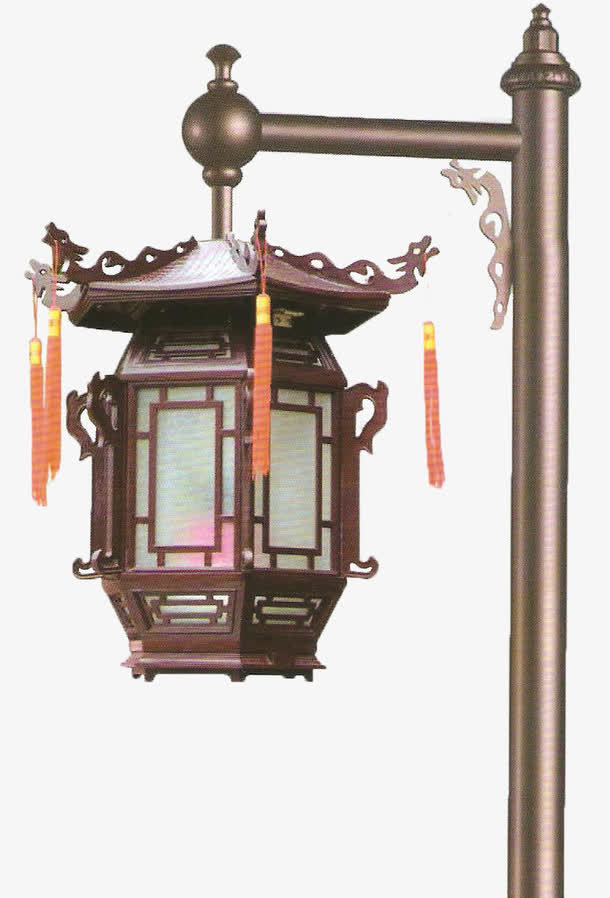 中国风红木吊灯免抠