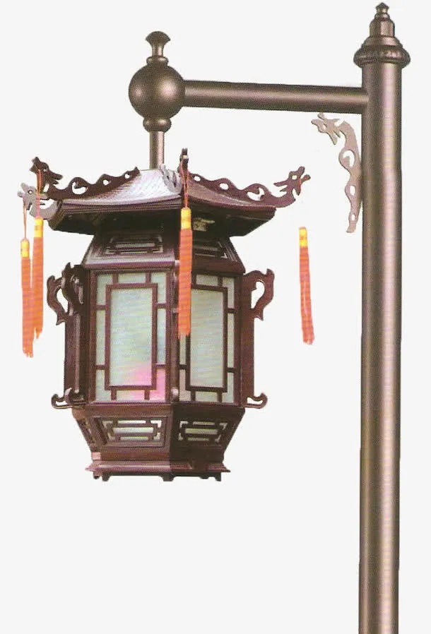 中国风红木吊灯免抠