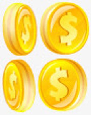 钱币素材财宝 金币免抠