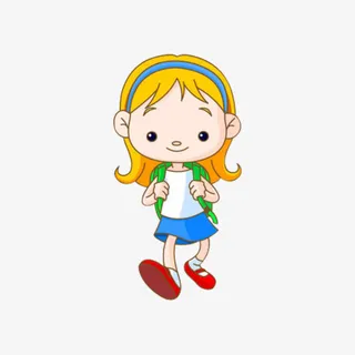 站着背书包上学的小女孩免抠 站着背书包上学的小女孩免抠