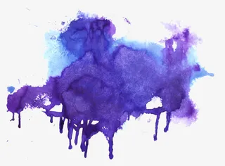 蓝色泼墨矢量免抠