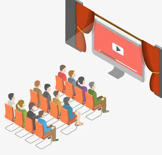 扁平风电影放映免抠图免抠