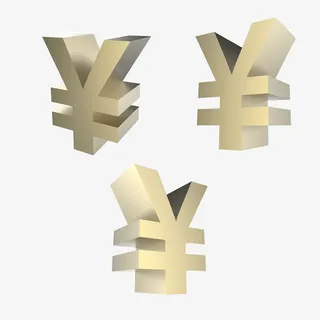 金色3D钱符号免抠