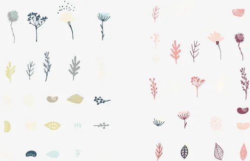 矢量手绘花朵免抠