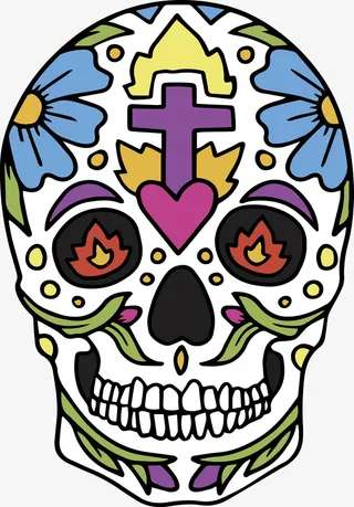 骷髅头装饰画免抠