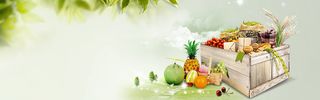 淘宝绿色水果banner背景高清