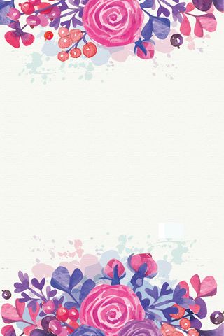 手绘粉蓝色花卉背景高清