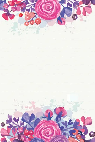 手绘粉蓝色花卉背景高清