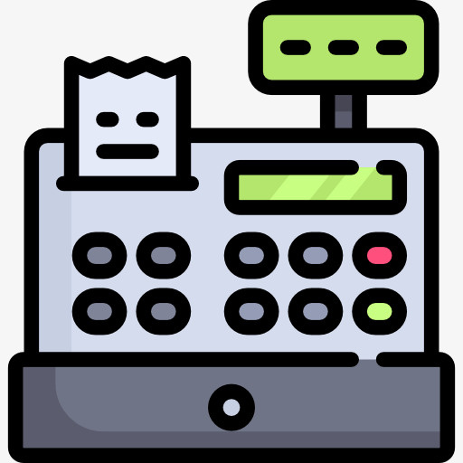 灰色卡通收银员元素免抠