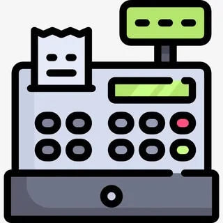 灰色卡通收银员元素免抠