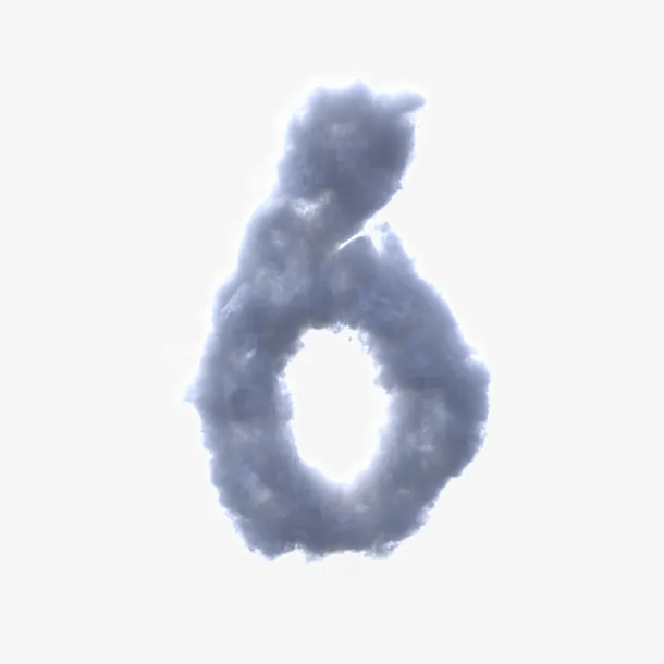免扣元素云彩数字6免抠
