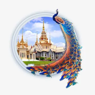 孔雀泰国建筑旅游网免抠