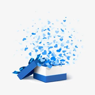 蓝色精美礼盒免抠