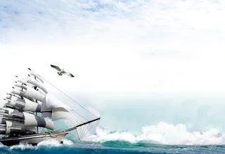 大气乘风破浪帆船平面广告高清