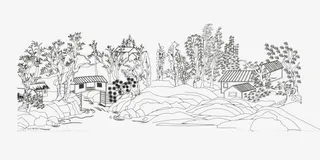 手绘农家画免抠