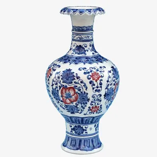 蝴蝶 卷轴  青花瓷 中国风元素  册免抠