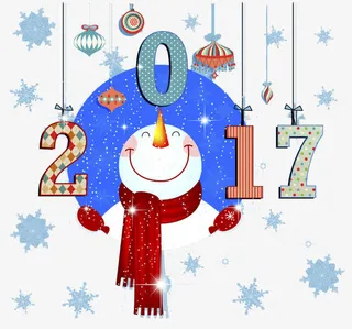 新年雪人矢量素材免抠