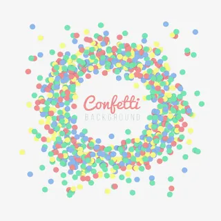 彩色圆形碎纸屑免抠