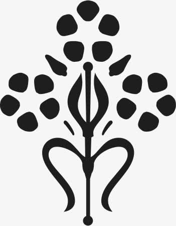 角花底纹花型对称平面图形免抠