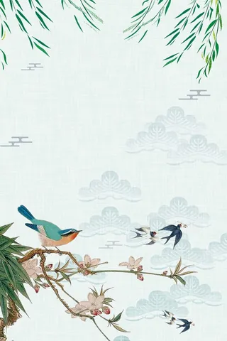 简约小清新春天卡通海报高清