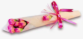 粉色康乃馨花束鲜花免抠