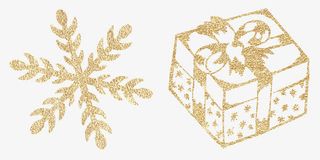 金色小清新圣诞节装饰图片免抠