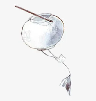 手绘白色祭奠灯笼免抠