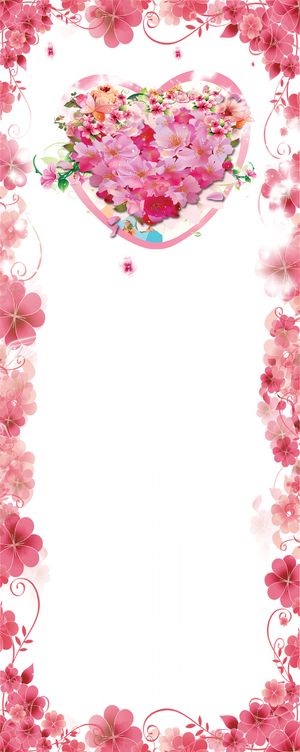 三八节花朵爱心海报背景素材高清